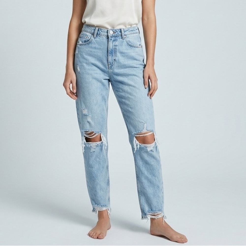 NEW ZARA high rise Jeans Light Blue size 8 Boyfriend